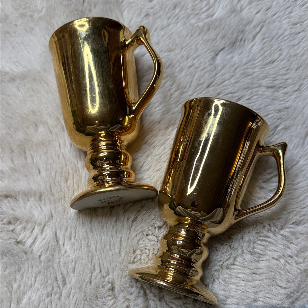 Golden glow Irish cream goblets x2